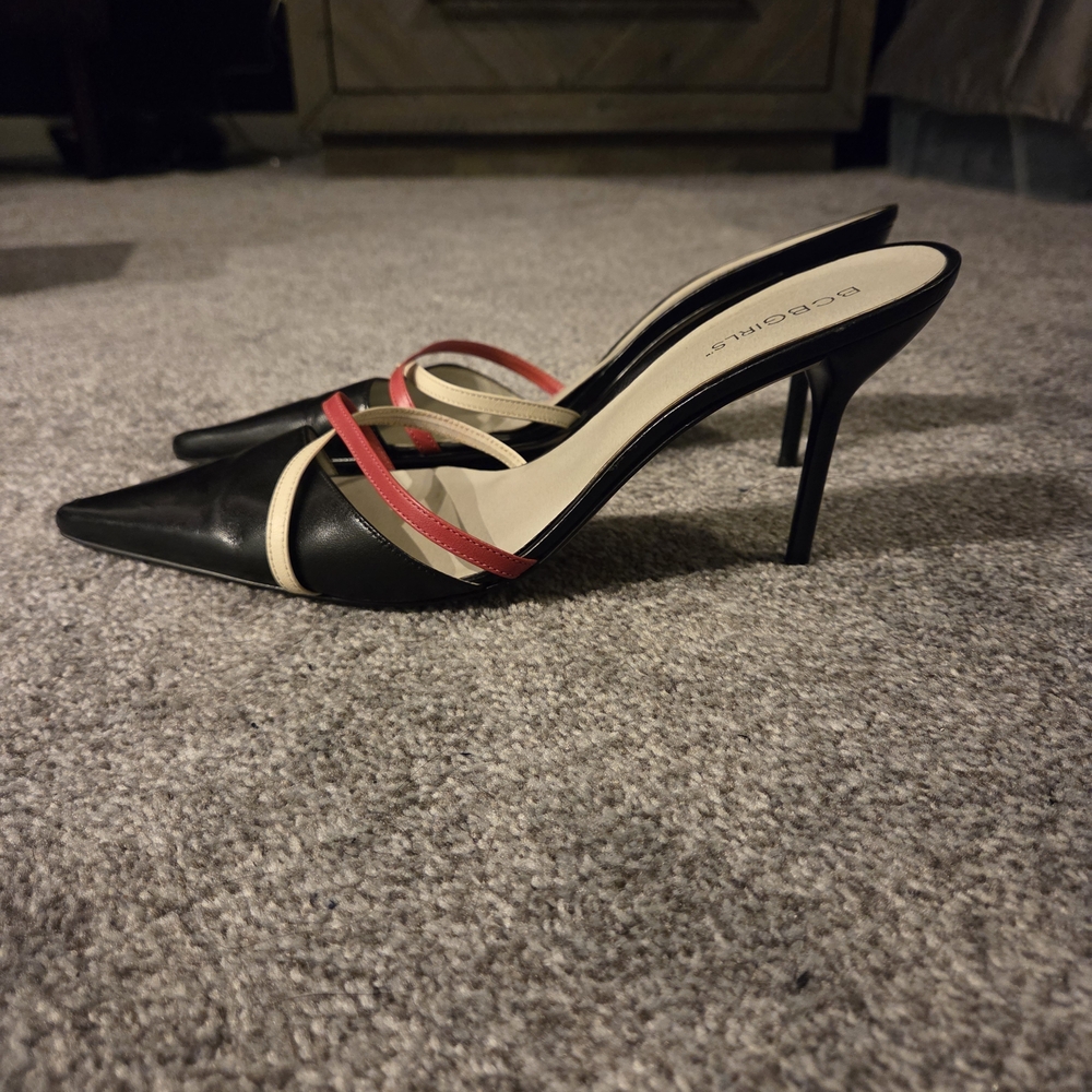 BCBGirls Black and Pink Strappy Heels